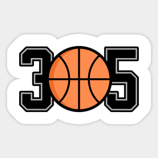 305 Miami Basketball Sticker